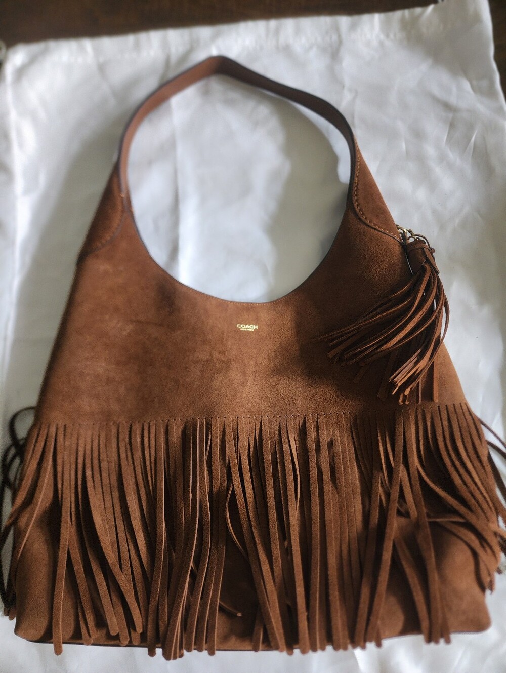 Coach Brooklyn 39 Fringe Brown Suede Shoulder Bag - Picture 6 of 12
